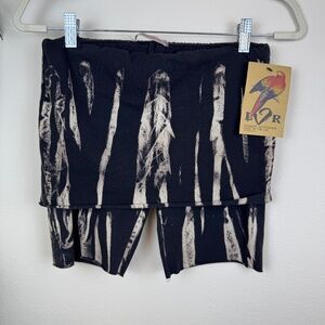 LVR FASHION Black/Tan Organic NWT Foldover Shorts Activewear / Size Small